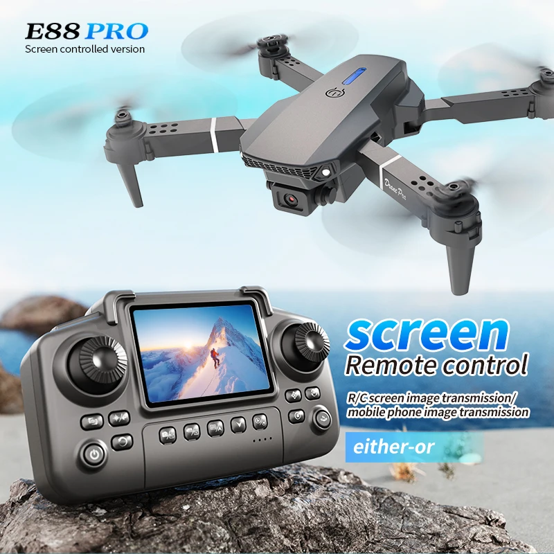 Rc Hobby Grade Helicopter - Professional E88 PRO Drone หน้าจอ 8K
