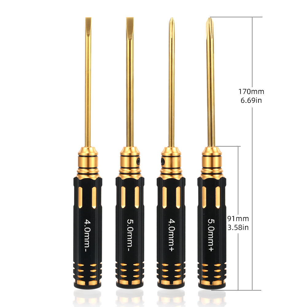 Rc Hobby Electric Screwdriver - ชุดไขควงหกเหลี่ยมไทเทเนียม 4 ชิ้น ขนาด 4.0 มม.+