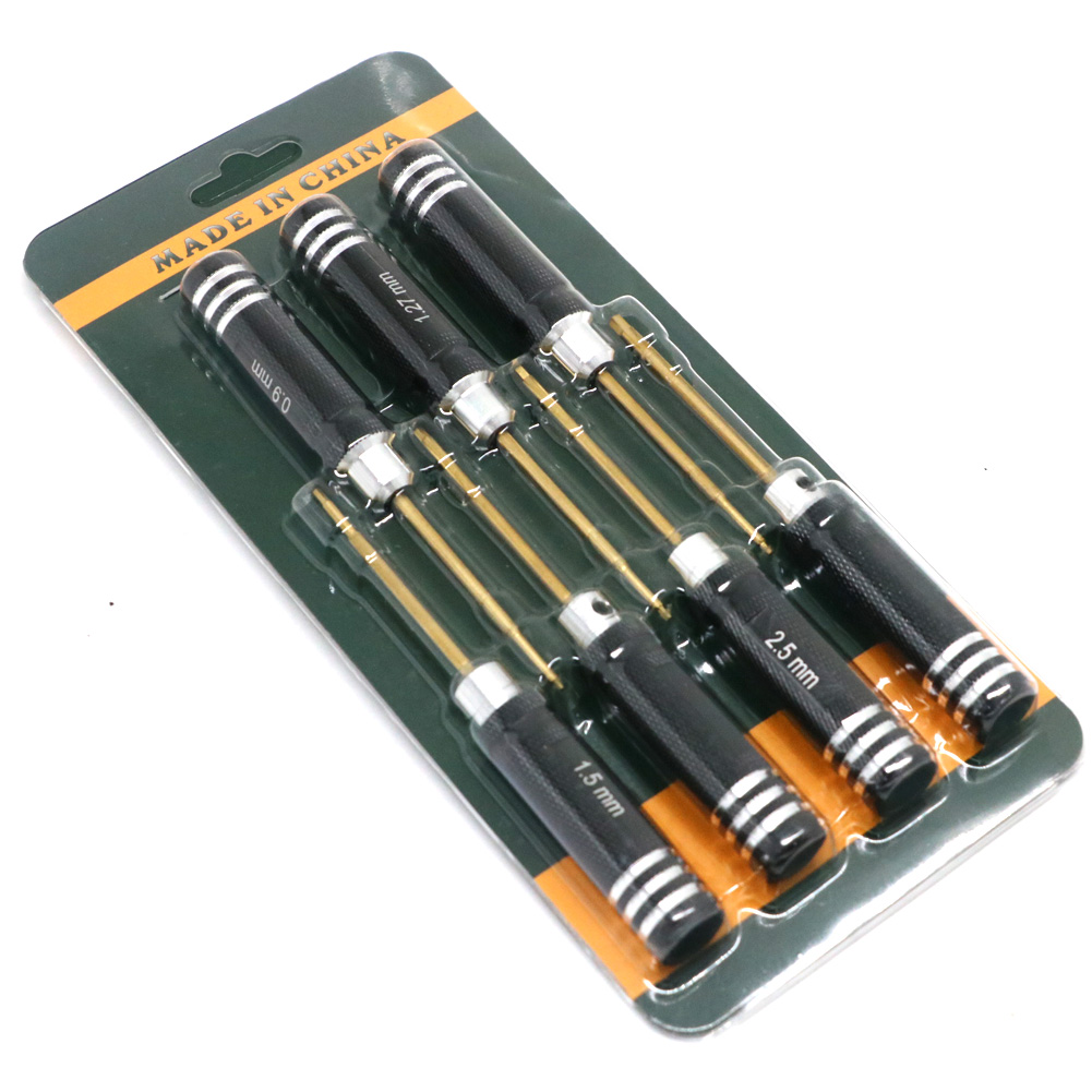 Rc Hobby Electric Screwdriver - ชุดเครื่องมือไขควงหกเหลี่ยมมีความแม่นยำขนาดเล็กชุบไทเทเนียม7ชิ้นเครื่องมืออัลเลนไดรเวอร์สำหรับโดรนเฮลิคอปเตอร์ควบคุมรีโมตเครื่องบินจำลองเครื่องมือซ่อม