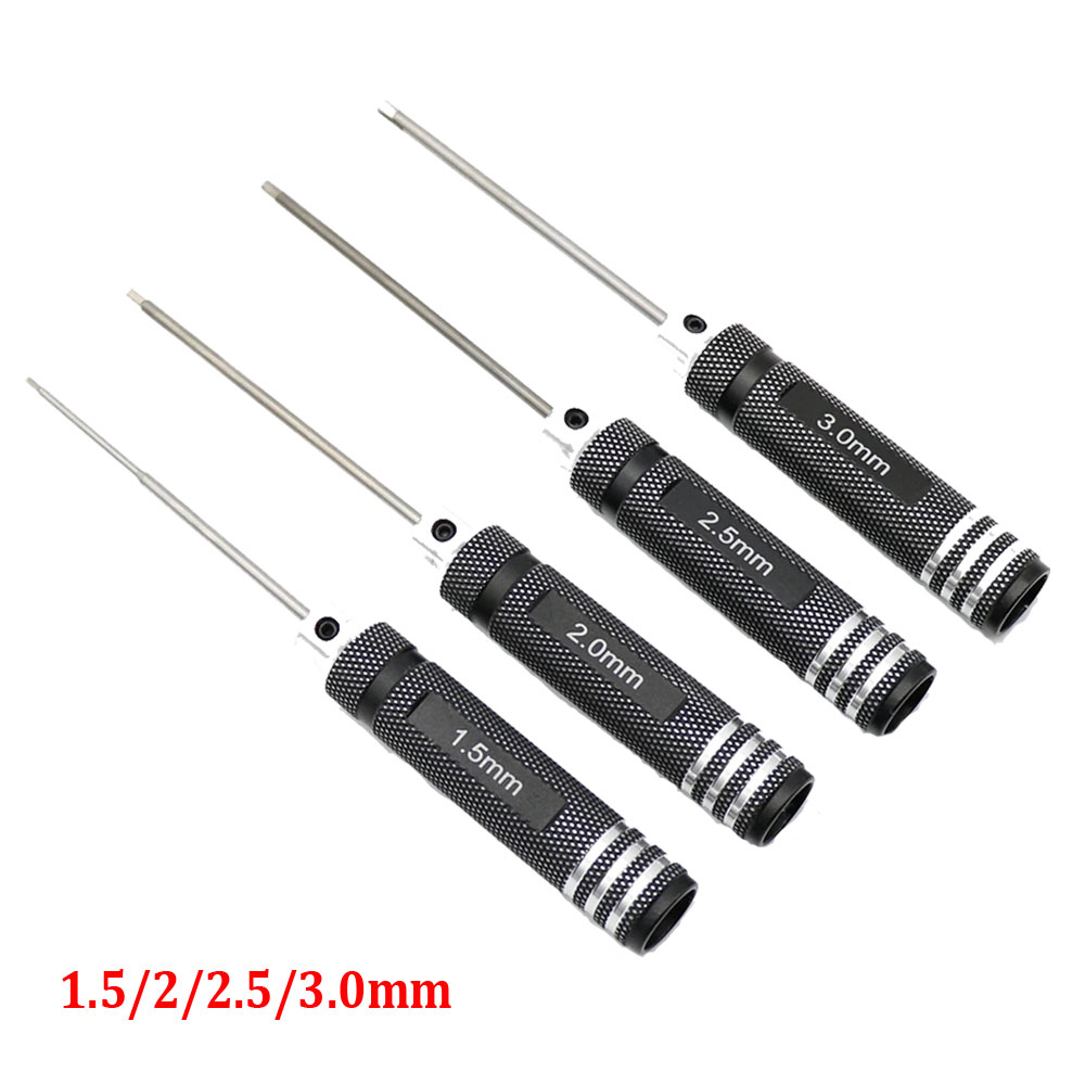 Rc Hobby Electric Screwdriver - 4PCS 1.5/2/2.5/3.0mm Black Hex ไดรเวอร์ Allen