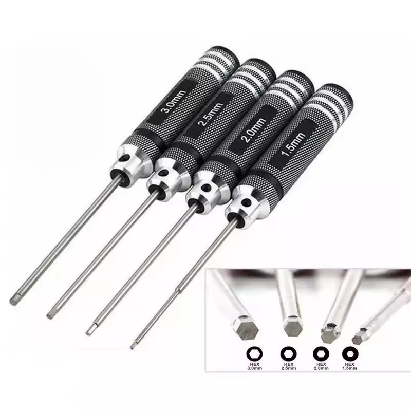 4PCS 1.5/2/2.5/3.0mm Black Hex - Rc Hobby Electric Screwdriver บทวิจารณ์และราคา